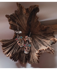 aretes, pieza única, artesanal, joyeria, piedras naturales, plata, regalo, souvenirs,juvenil, decorativo, accesorio, catrina
