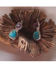 Aretes, piedras naturales, regalo, joyería,hecho a mano, plata,unico, original, exclusivo, moderno, comodo