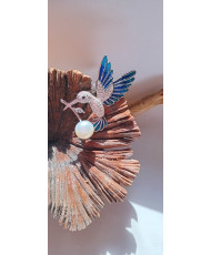 prendedor, joyería,regalo, obsequio, artesanal, unico, original, hecho a mano, colibrí, plata