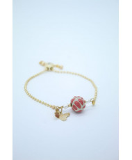Pulsera de talavera con aplicaciones en oro 