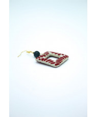 Aretes talavera rojos de cuadro 