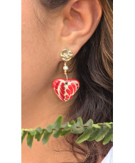 Aretes formales de talavera rojos