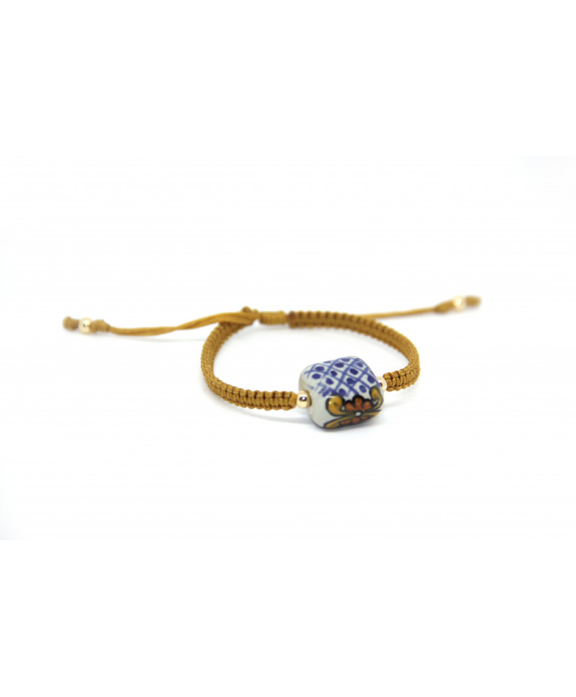 Pulsera tejida cubo color Pulsera tejida cubo color