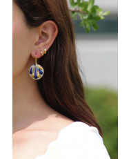 Arete de talavera con aplicaciones en oro 