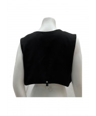 Chaleco negro lino bambú 