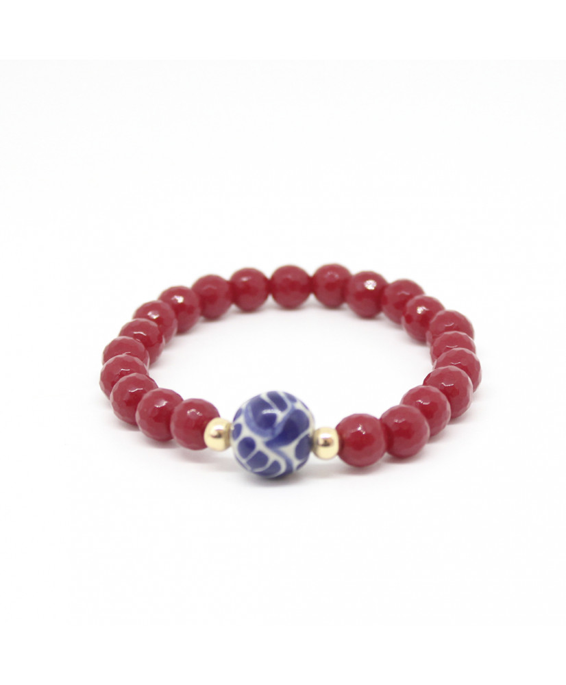 Pulsera Talavera ágata roja. Pulsera Talavera ágata roja.